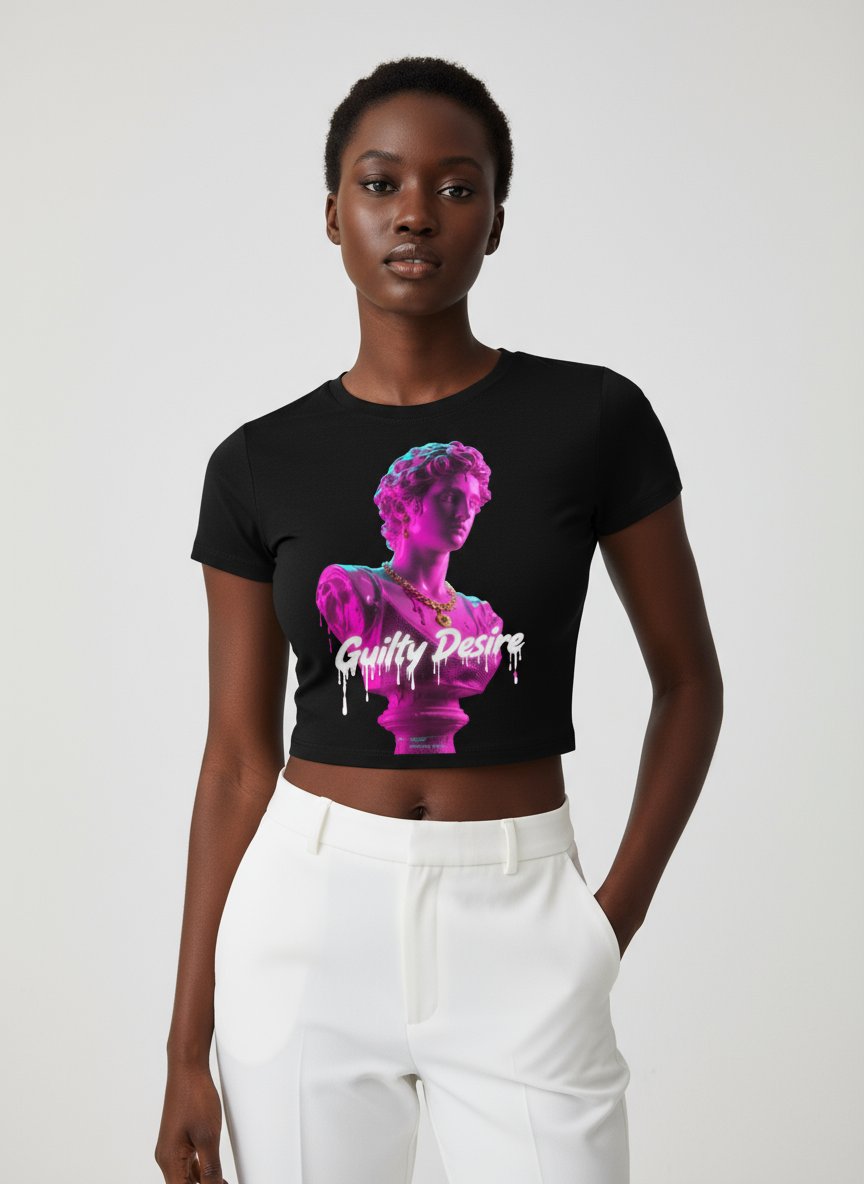 Black Crop top with design