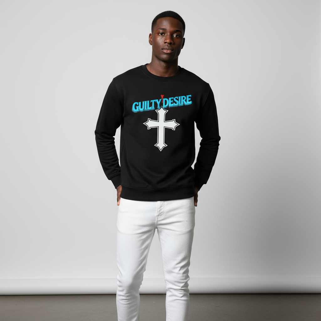 Logo Sweatshirt, Long Sleeve — Black - Guilty Desire Shop