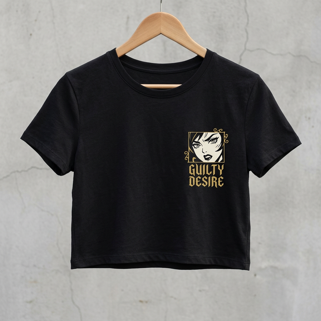 Dark Elegance Crop Top — Black - Guilty Desire Shop
