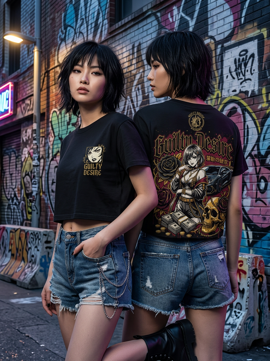 Dark Elegance Crop Top — Black - Guilty Desire Shop