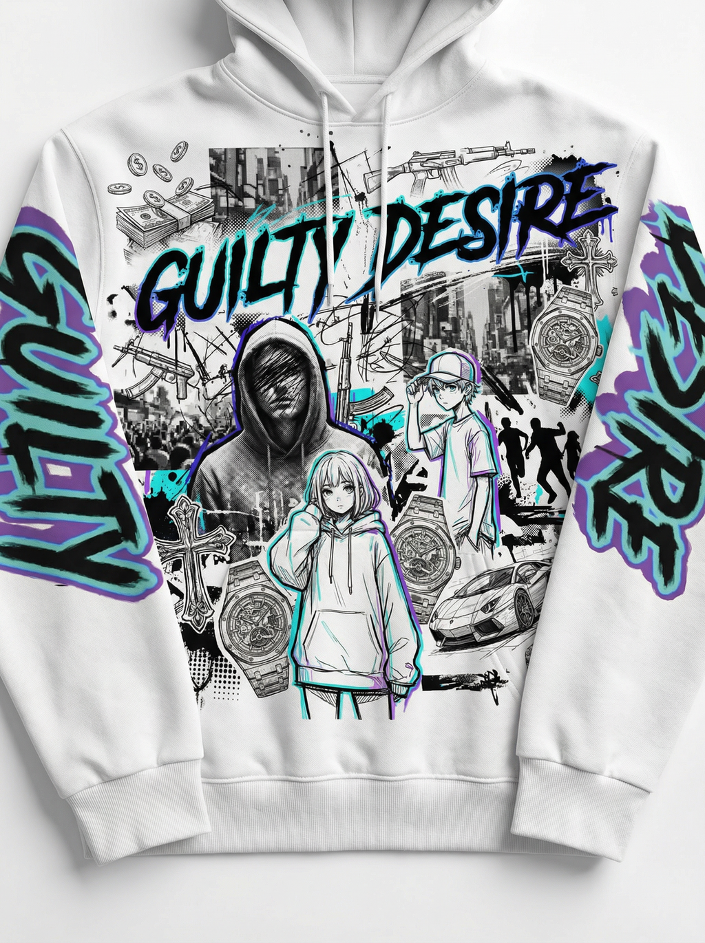 Graphic Hoodie — White - Guilty Desire Shop