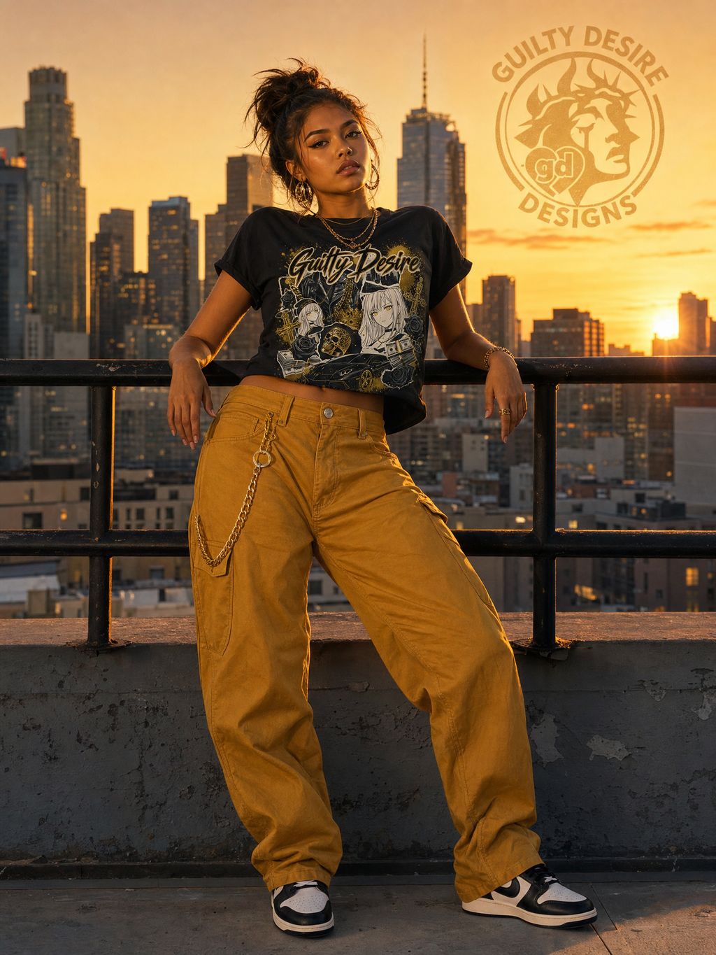 Full Graphic Crop Top — Black - Guilty Desire Shop
