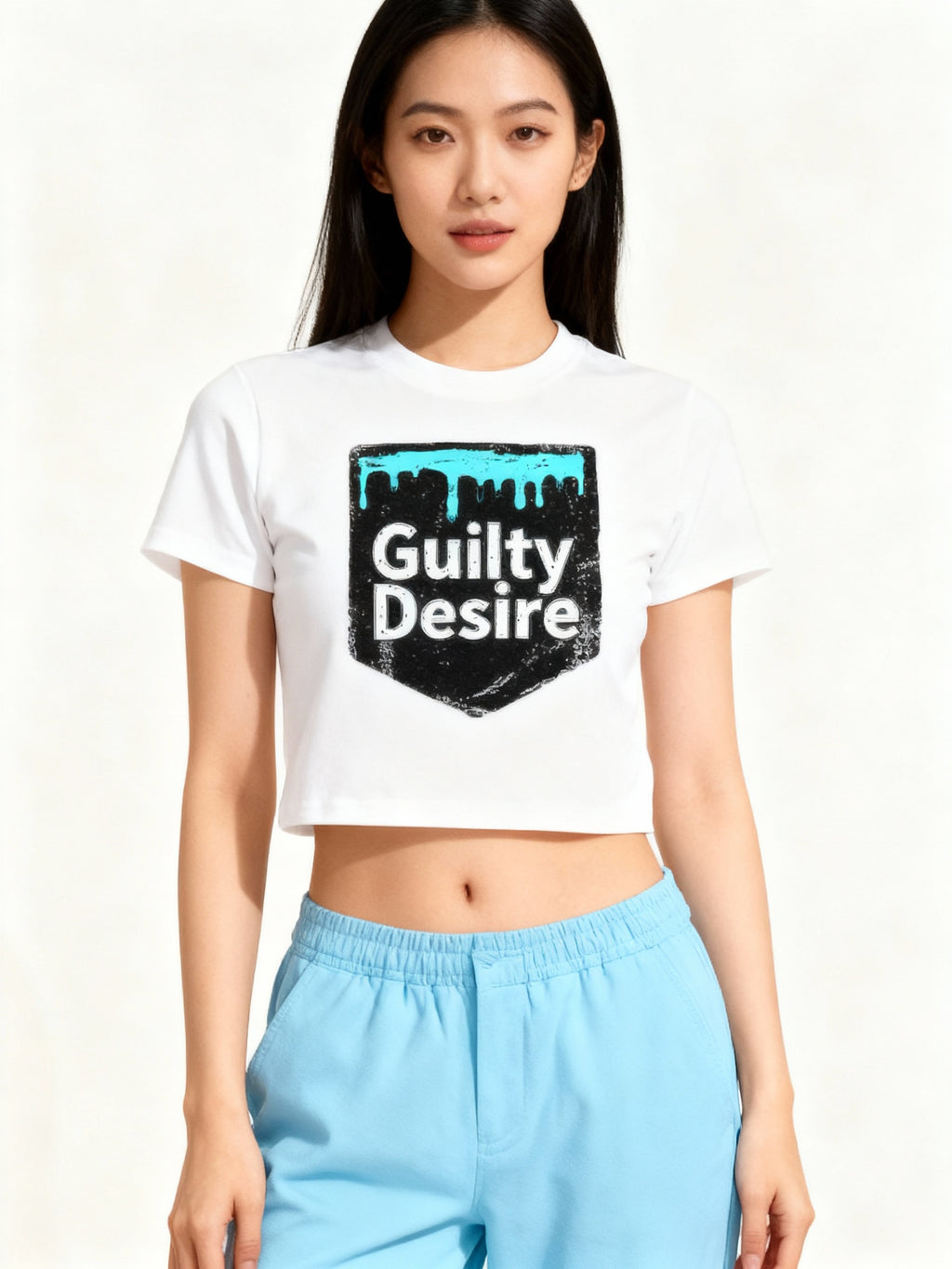 Short Sleeve Crop Top — White - Guilty Desire Shop