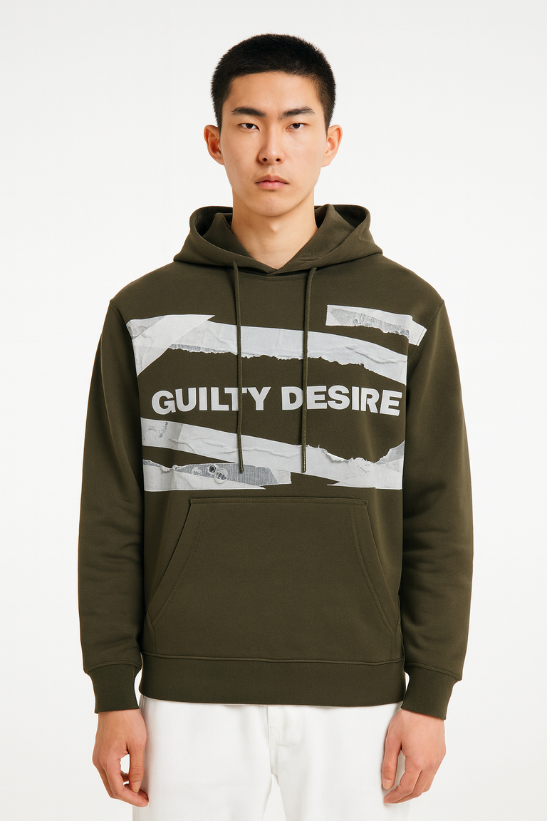 Tape Design Hoodie — Olive - Guilty Desire Shop