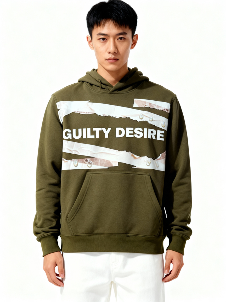 Tape Design Hoodie — Olive - Guilty Desire Shop