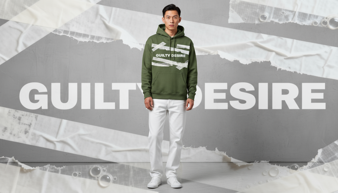 Tape Design Hoodie — Olive - Guilty Desire Shop