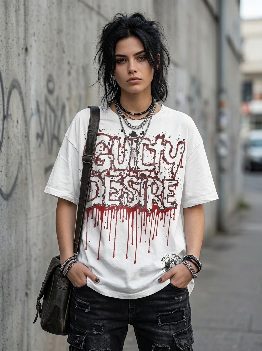 Drip Graphic Tee — Red & White - Guilty Desire Shop