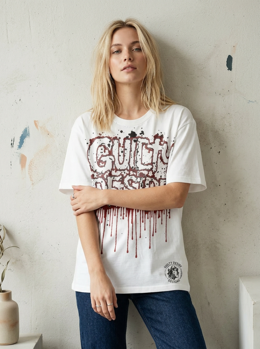 Drip Graphic Tee — Red & White - Guilty Desire Shop