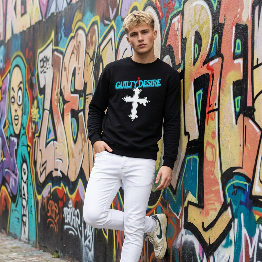 Logo Sweatshirt, Long Sleeve — Black - Guilty Desire Shop