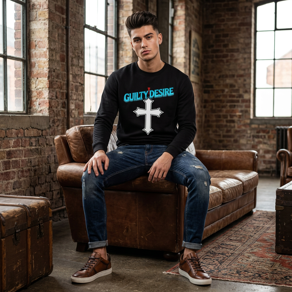 Logo Sweatshirt, Long Sleeve — Black - Guilty Desire Shop