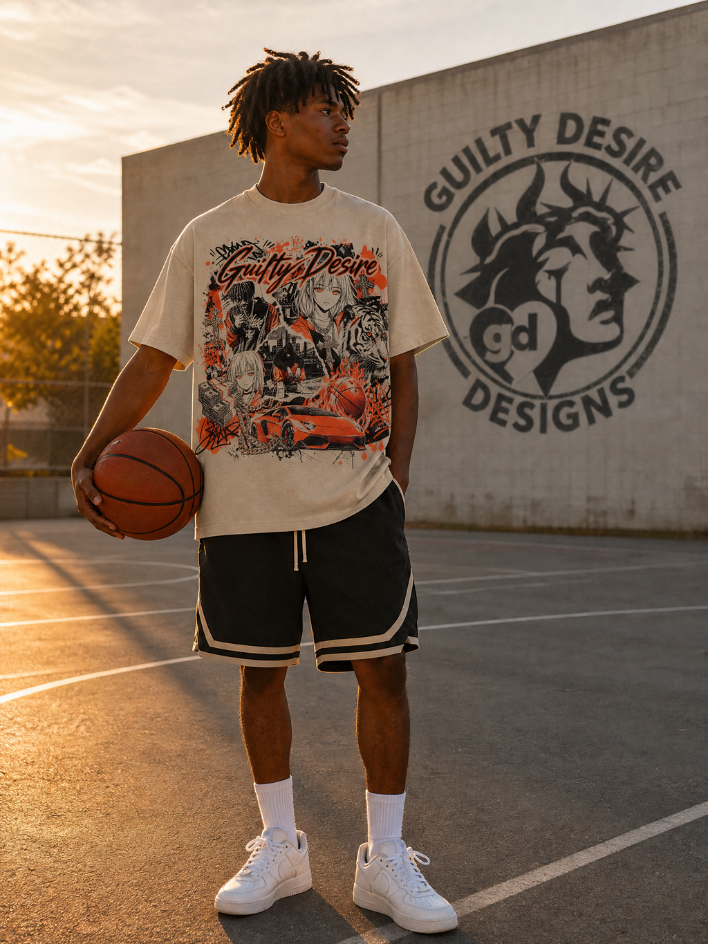 Orange Haze Short Sleeve Shirt — Tan - Guilty Desire Shop