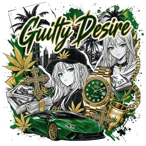 Guilty Desire Green Gold Graphic Tee – Black - Guilty Desire Shop