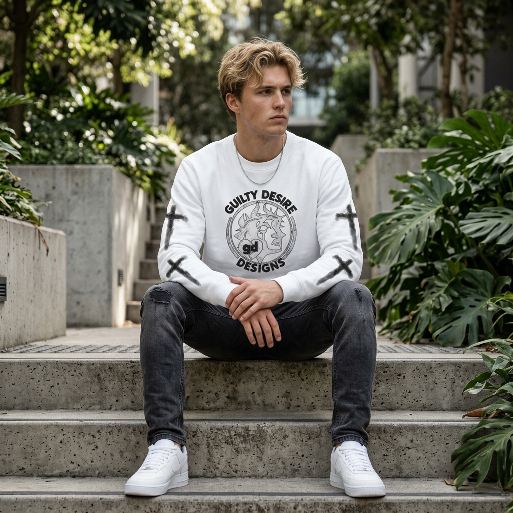 Logo Sweatshirt — White - Guilty Desire Shop