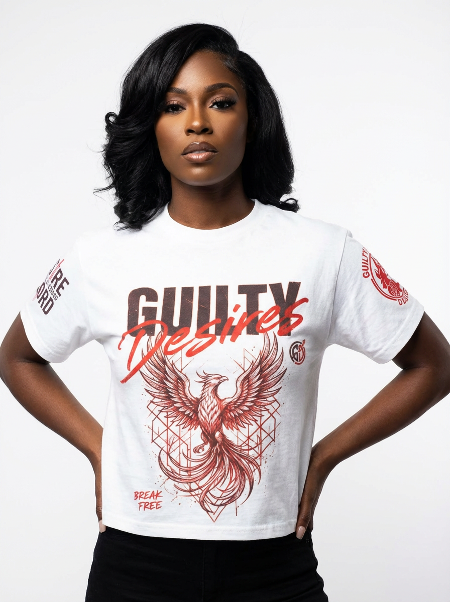 Logo Crop Top — White - Guilty Desire Shop