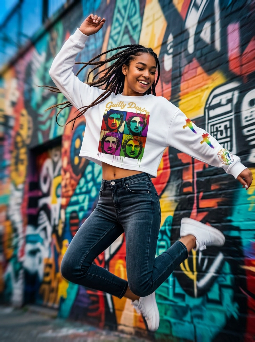 Cotton Essential Crop Top, Long Sleeve — White - Guilty Desire Shop