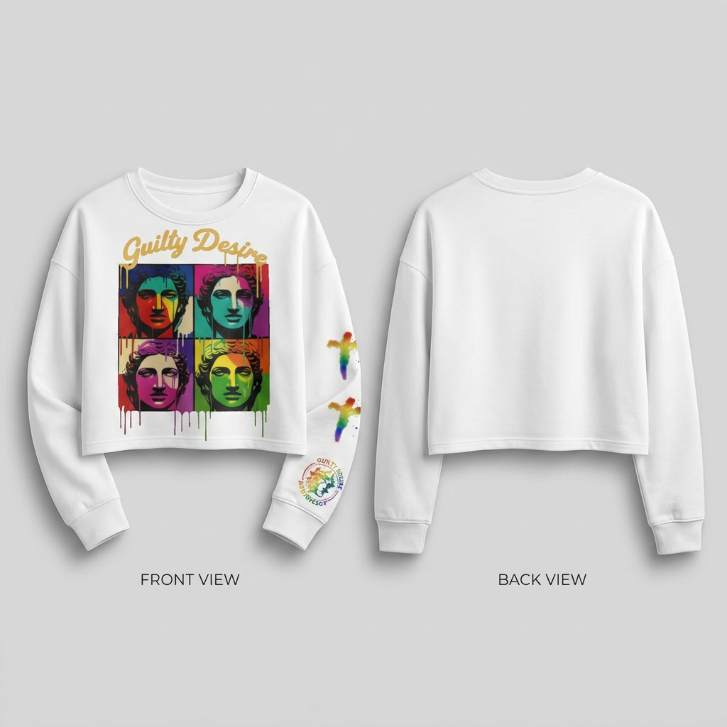 Cotton Essential Crop Top, Long Sleeve — White - Guilty Desire Shop