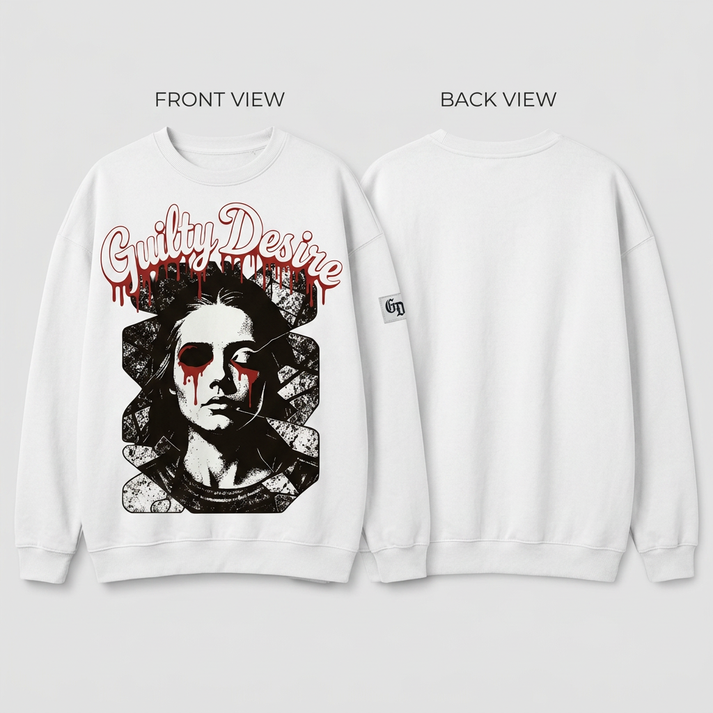 Long Sleeve Sweatshirt — White - Guilty Desire Shop