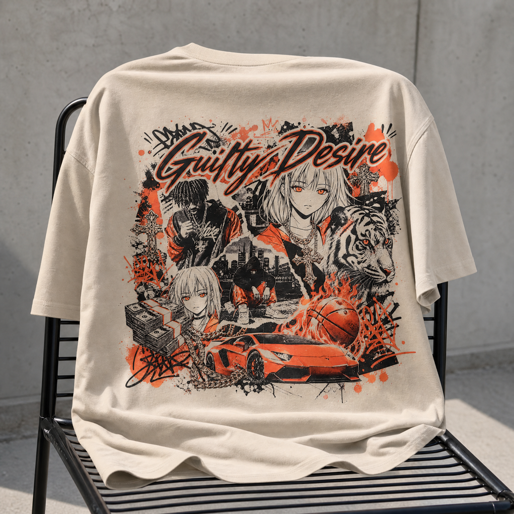 Orange Haze Short Sleeve Shirt — Tan - Guilty Desire Shop