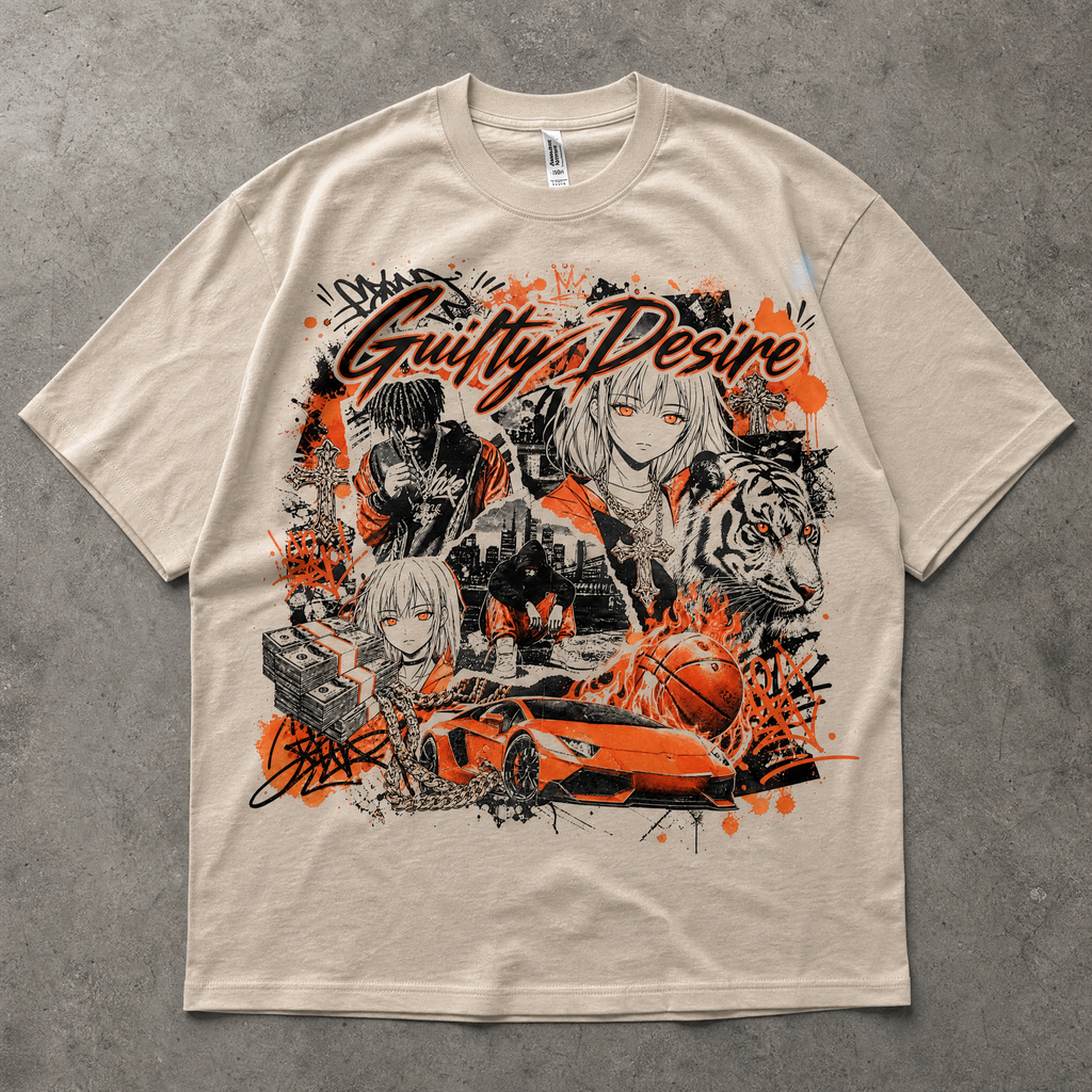 Orange Haze Short Sleeve Shirt — Tan - Guilty Desire Shop