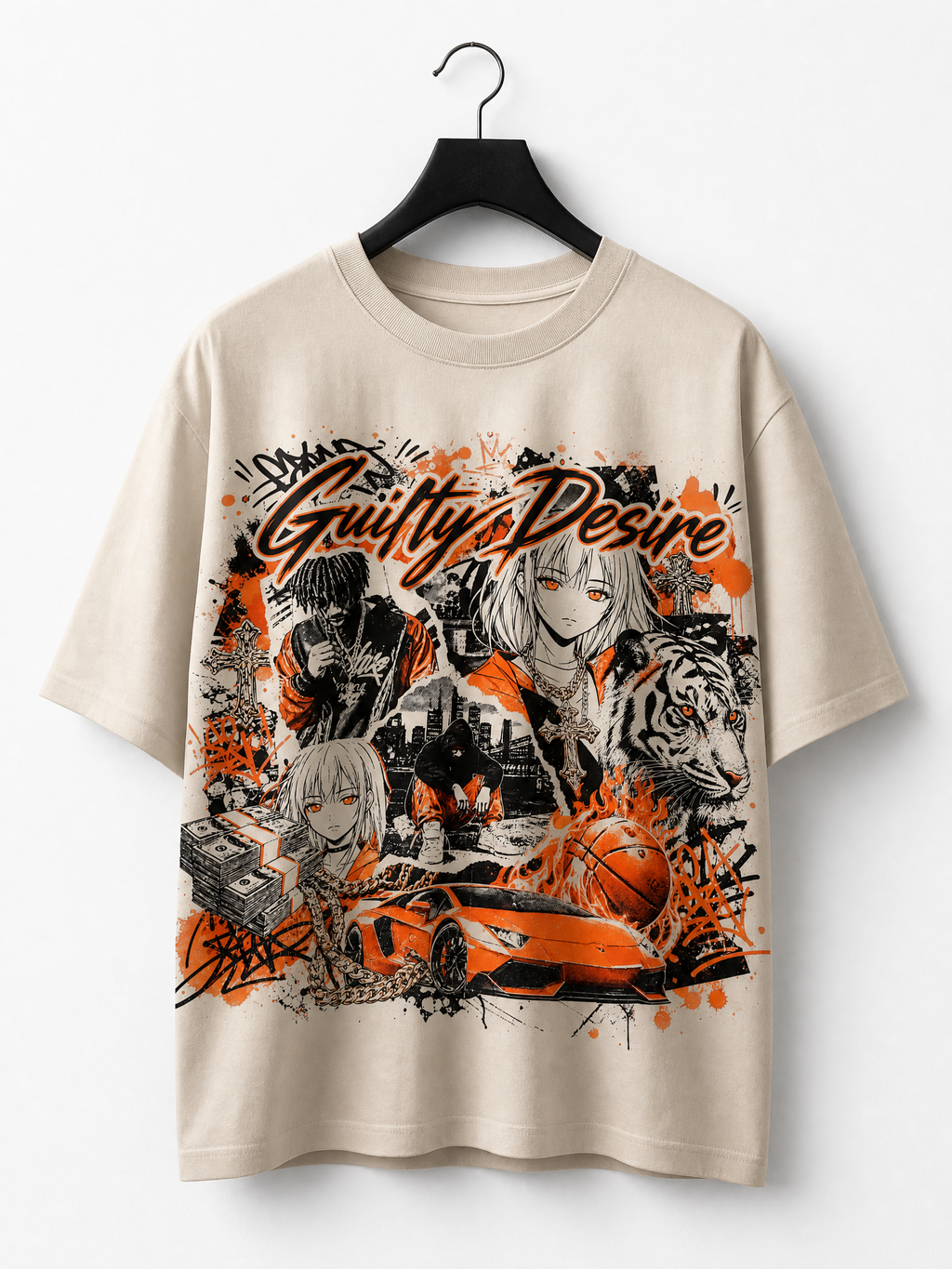 Orange Haze Short Sleeve Shirt — Tan - Guilty Desire Shop