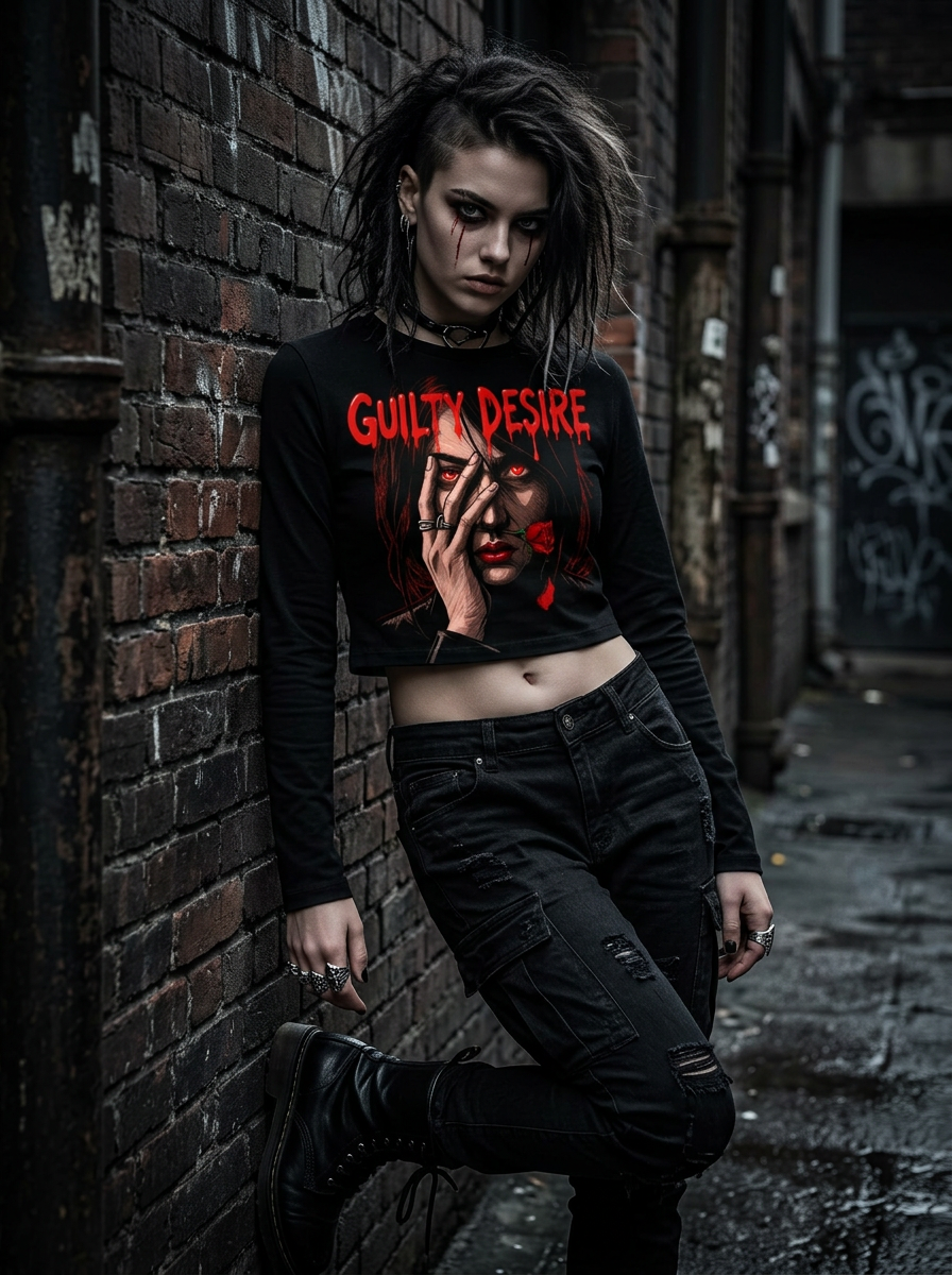 Sleek Edition Crop Top, Long Sleeve — Black - Guilty Desire Shop