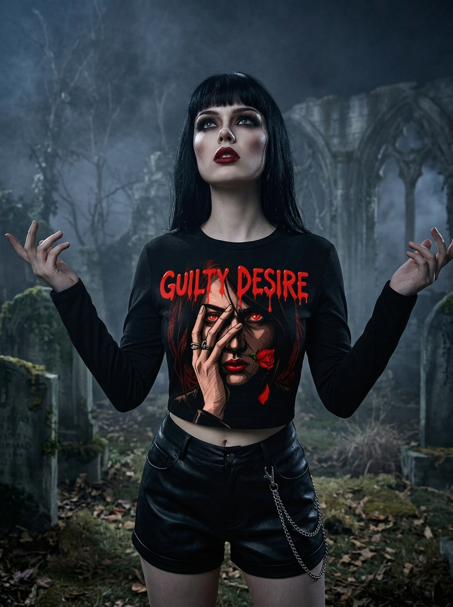 Sleek Edition Crop Top, Long Sleeve — Black - Guilty Desire Shop