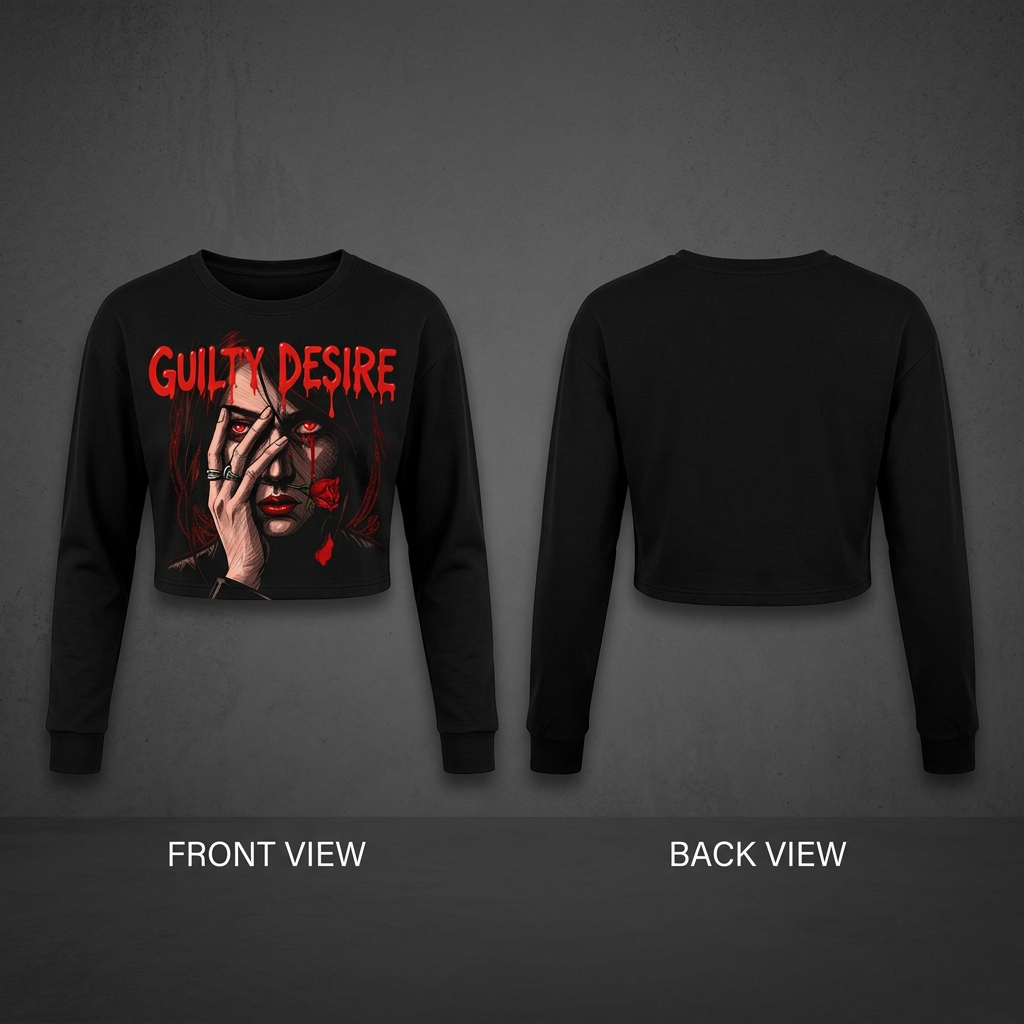 Sleek Edition Crop Top, Long Sleeve — Black - Guilty Desire Shop