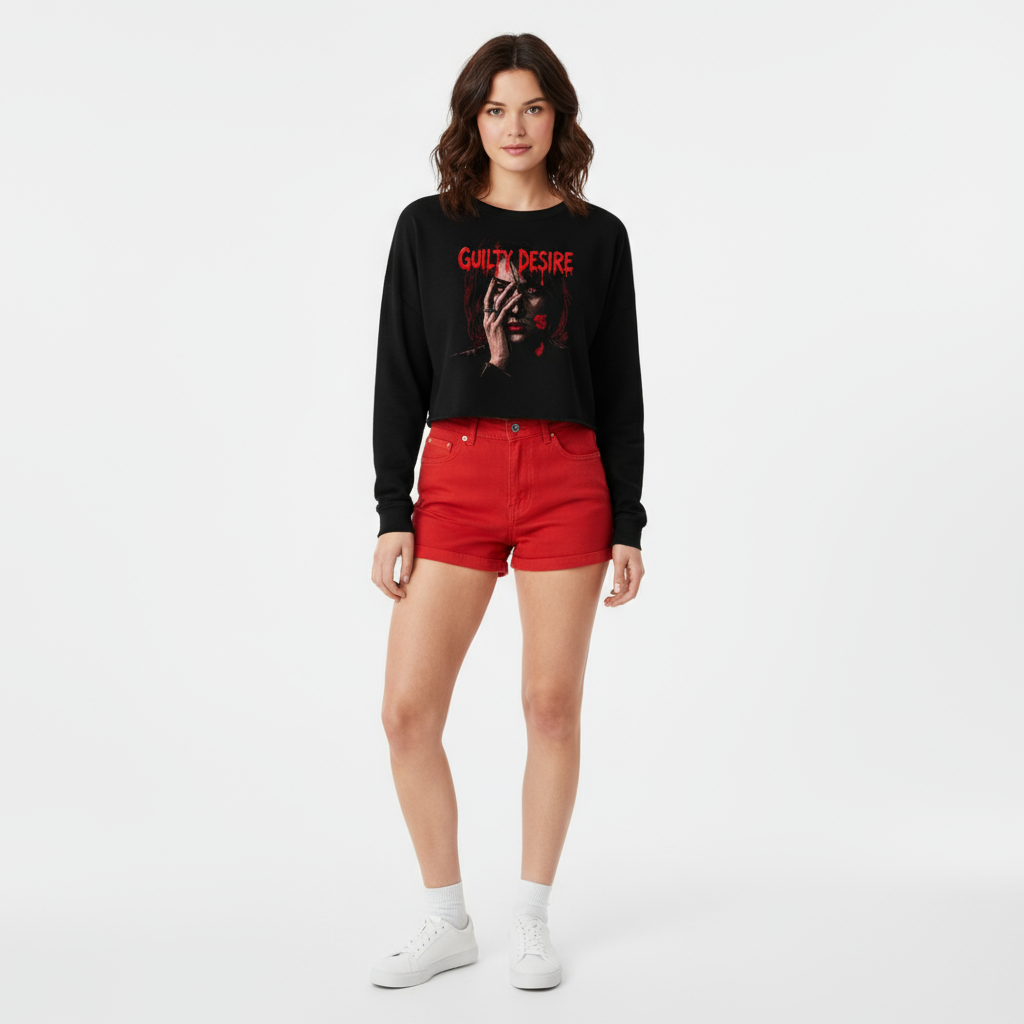 Sleek Edition Crop Top, Long Sleeve — Black - Guilty Desire Shop