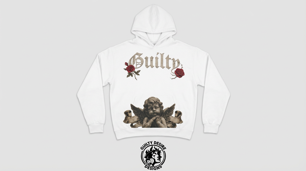 Rose Angel Hoodie — White - Guilty Desire Shop