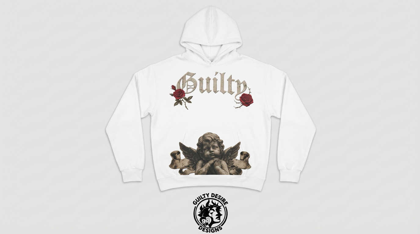 Rose Angel Hoodie — White - Guilty Desire Shop