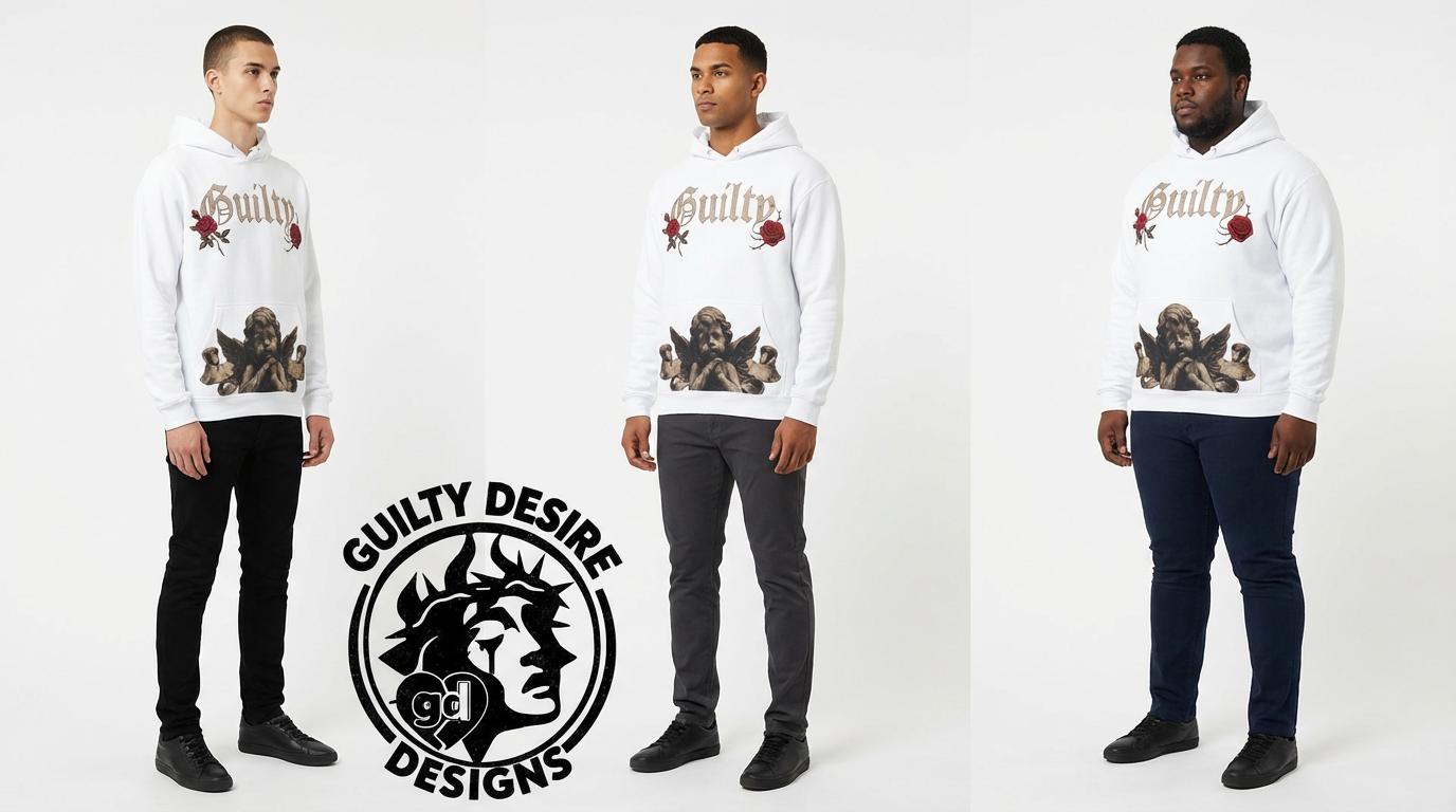 Rose Angel Hoodie — White - Guilty Desire Shop