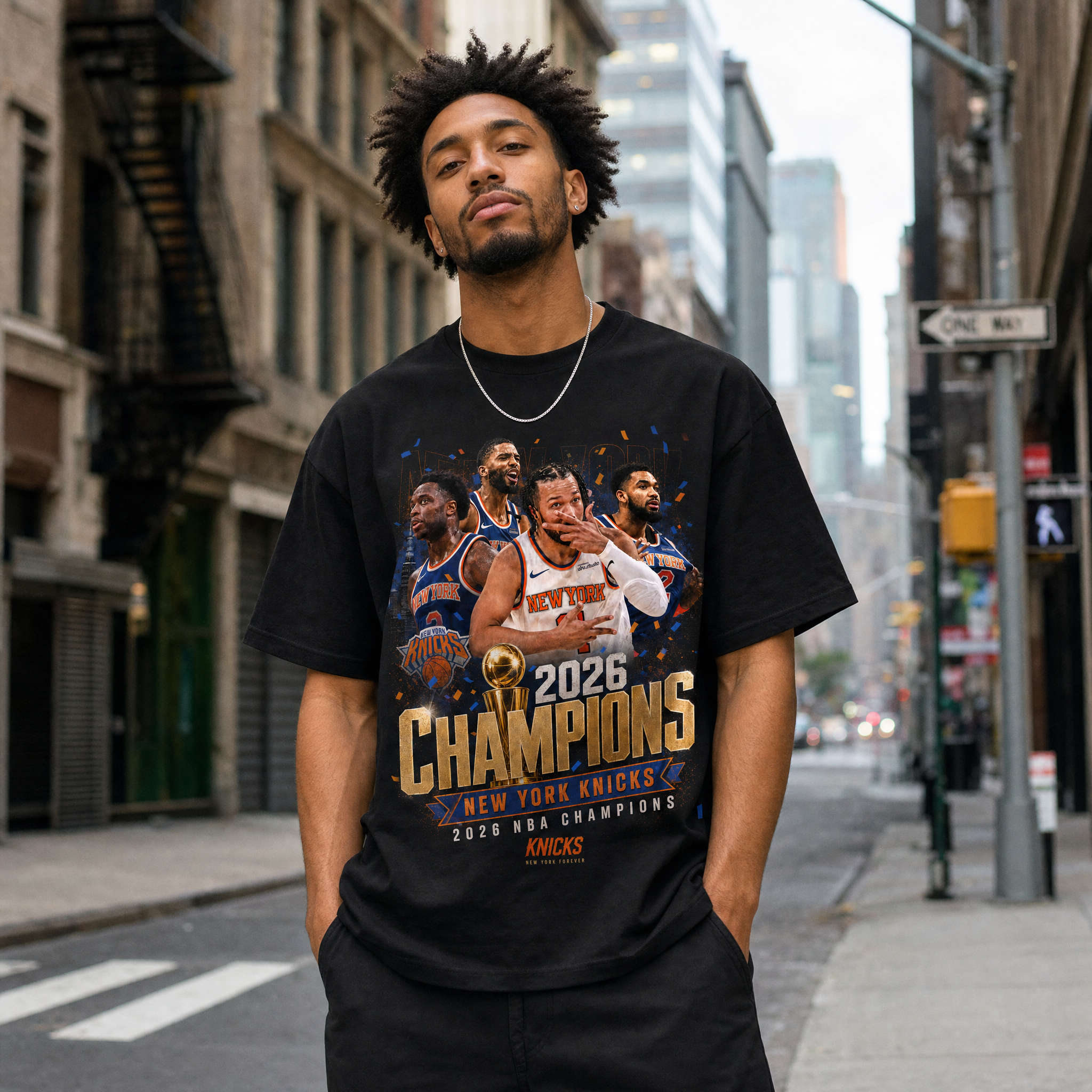 New York Knicks 2026 championship black shirt