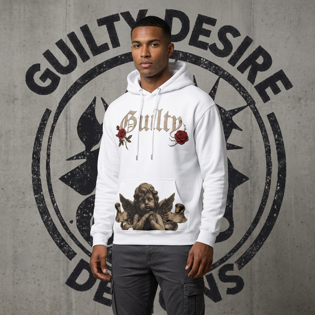 Rose Angel Hoodie — White - Guilty Desire Shop