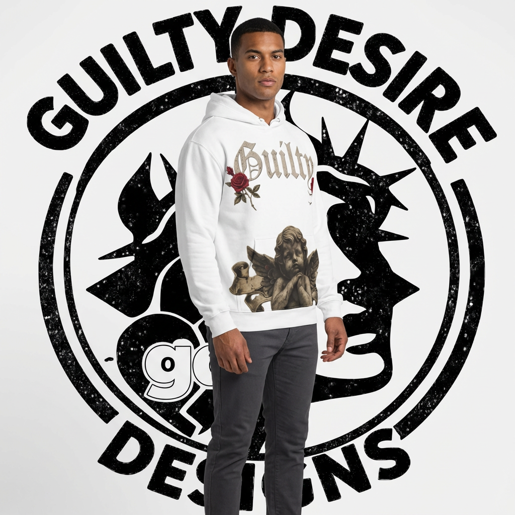 Rose Angel Hoodie — White - Guilty Desire Shop