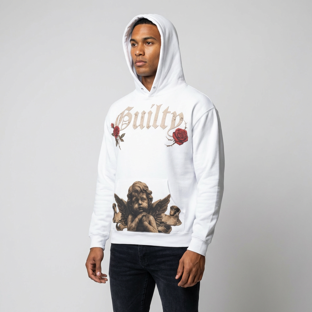 Rose Angel Hoodie — White - Guilty Desire Shop