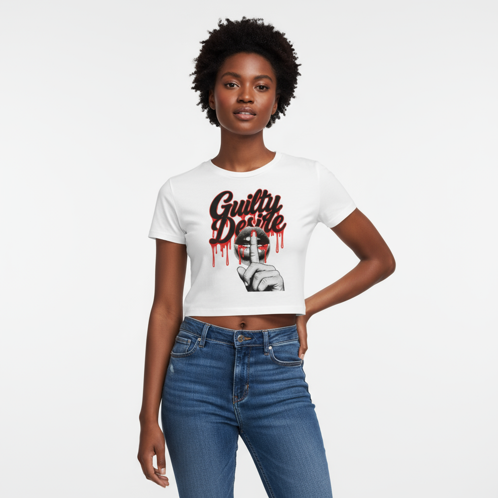 Logo Crop Top — White - Guilty Desire Shop
