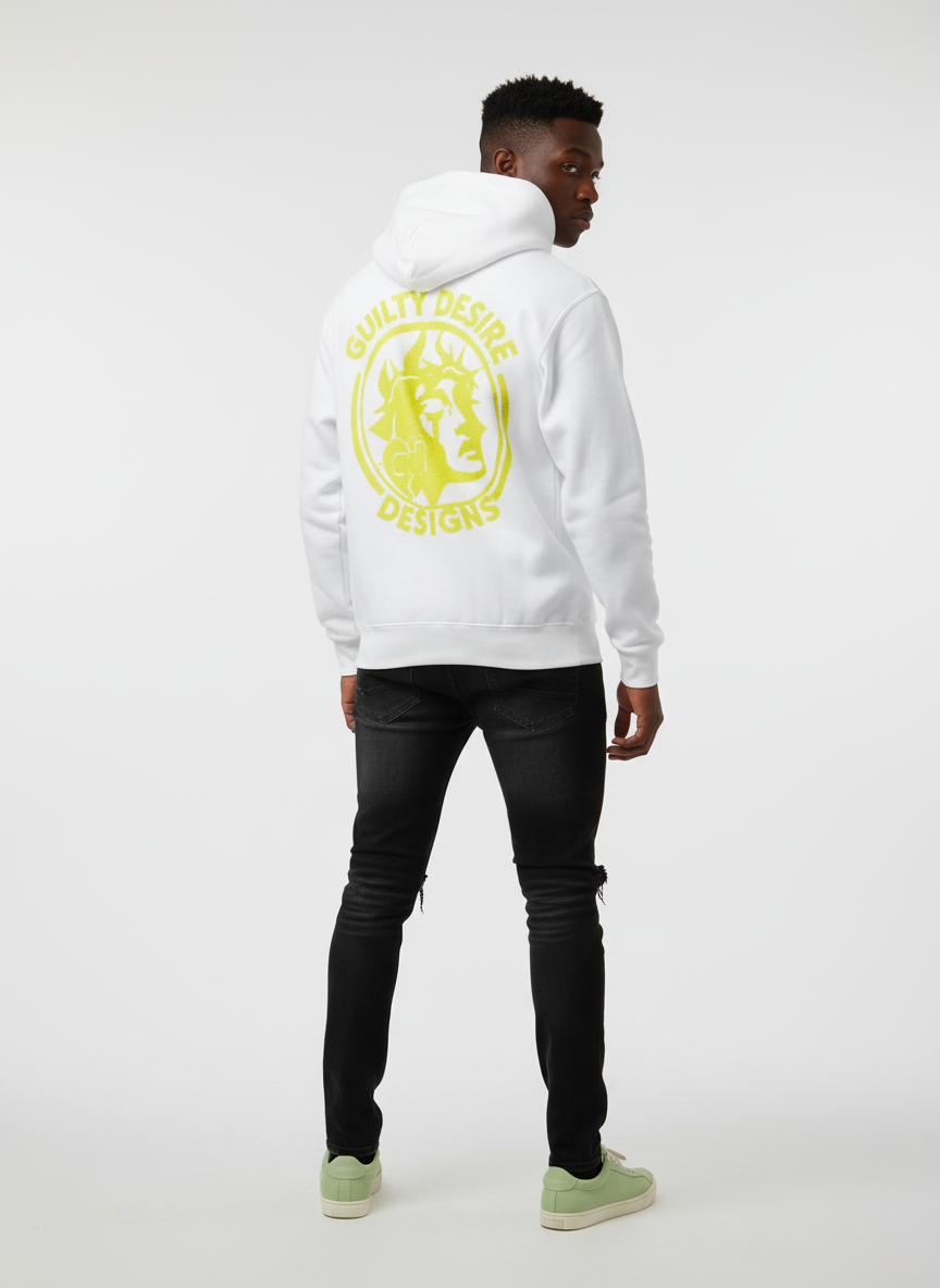 Green Design Hoodie — White - Guilty Desire Shop